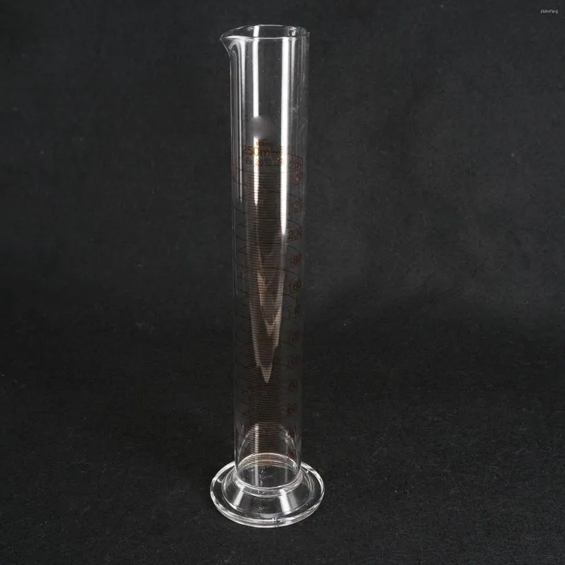 2 stks 250 ml Lab glas Gradueerde Meercilinder 110 mm Hoogte met tuitglaswerk