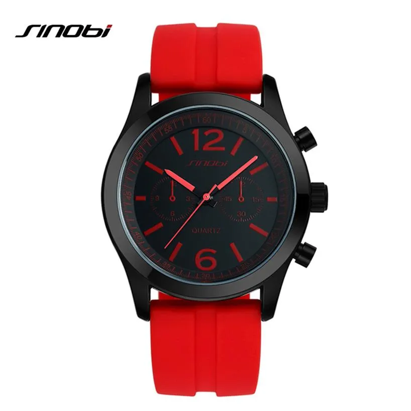 Sinobi Sports Frauen Handgelenk Uhr Casula Genfer Quarz Uhr Weiche Silikon -Gurt -Modefarbe billiger erschwinglicher Reloj Mujer194f