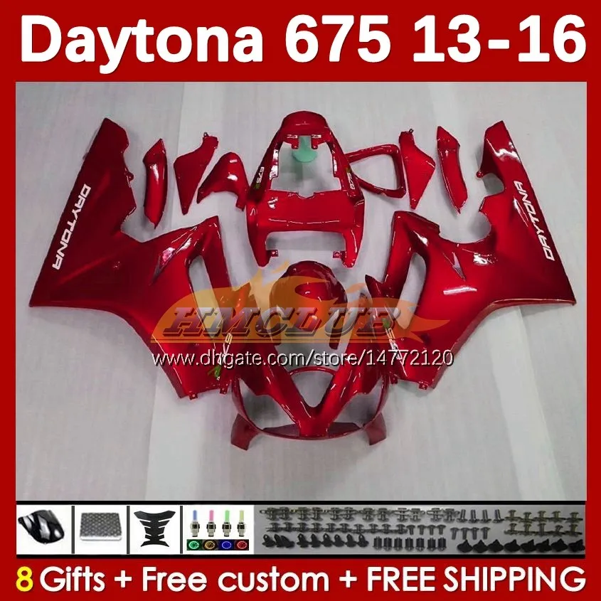 Metallic Red OEM Caving Kit для Daytona 675 675R 13 14 15 16 16 2013 2014 2015 2016 Moto BodyWorks 166NO.90 Daytona675 Body Daytona 675 R 2013-2016