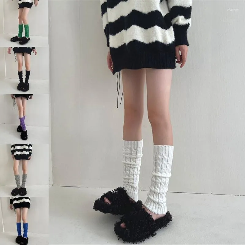 Chaussettes pour femmes 40GC Casual Harajuku Twist Cable Knit Winter Warm Foot Covers