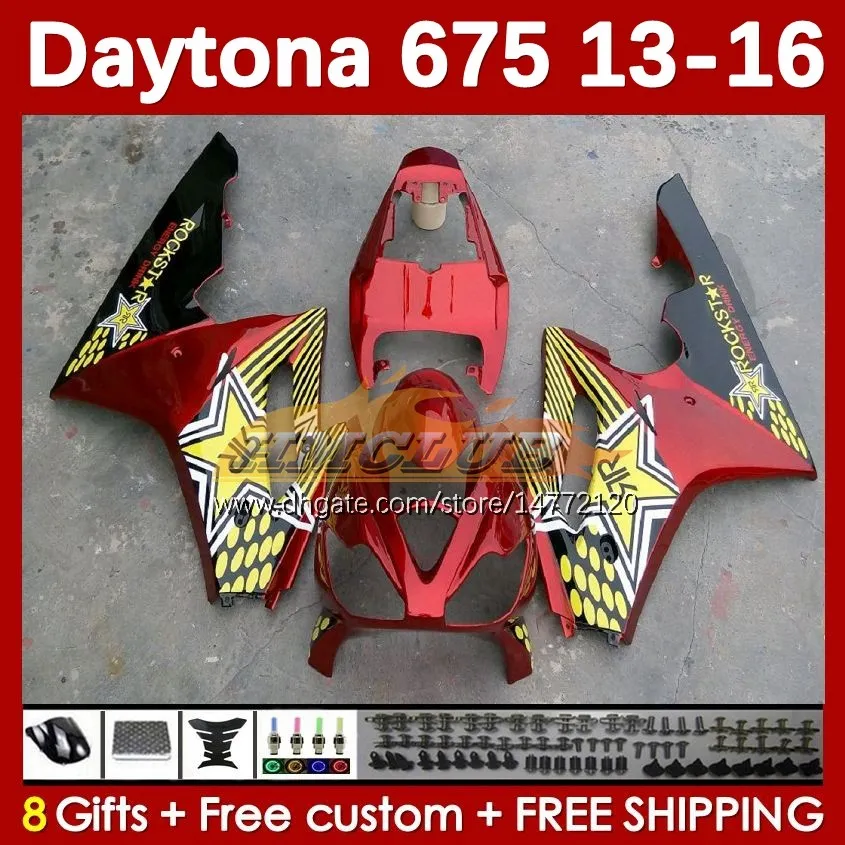 Motorcycle Fairings For Daytona 675 675R 2013-2016 Bodywork 166No.9 Daytona675 13 14 15 16 Body Daytona 675 R 2013 2014 2015 2016 OEM MOTO Fairing Kit Metallic Red