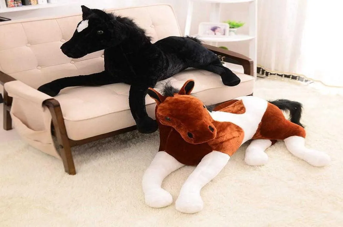 Big Size Simulation animal 70x40cm horse plush toy prone horse doll for birthday gift H08244049674