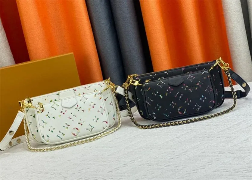 Projektanty torebki multi pochette torebki TOBES Kobiety na ramię Crossbody Torka łańcucha oryginalne skórzane monogramy Kolorowa moda 2pc portfela M80399 M80447 M45777