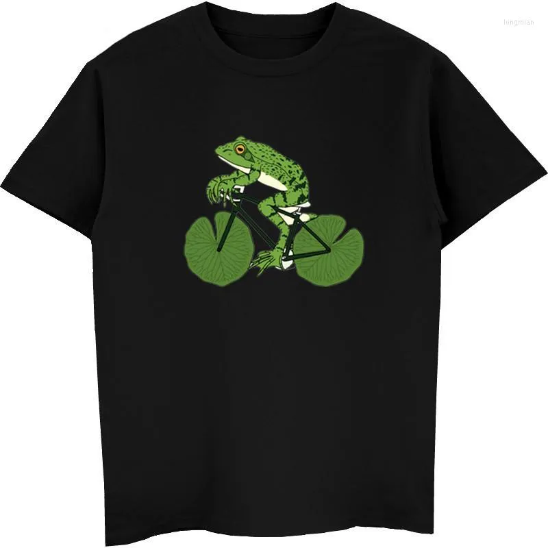 Men's T Shirts Funny Frog Riding Shirt Casual T-Shirt Mens Fashion Cotton Short Sleeve Cool Tees Tops Harajuku Streetwear