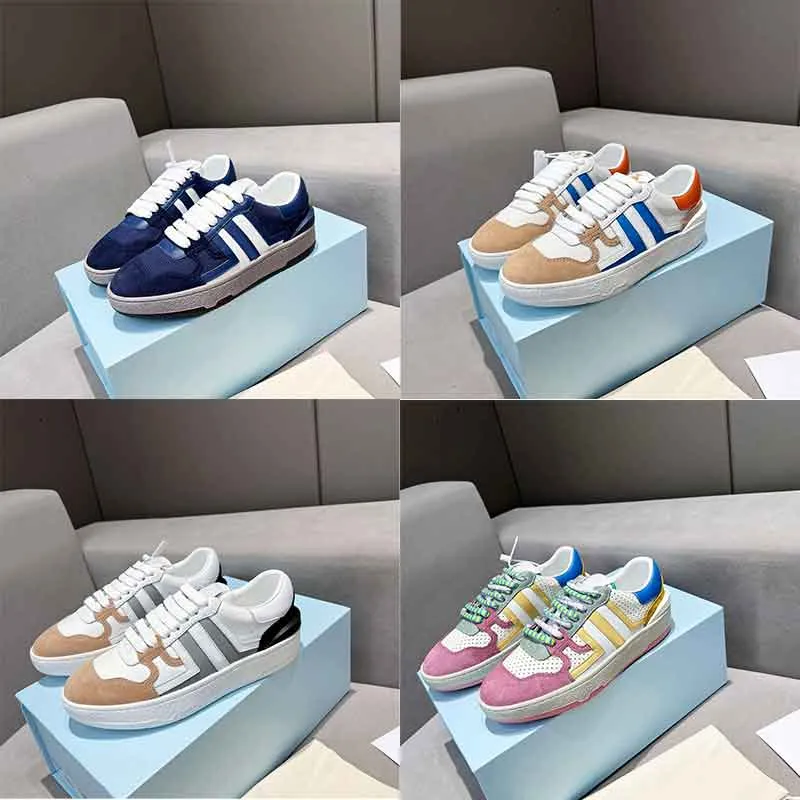 New Curb Scarpe casual Sneakers da passerella di moda firmate da donna di lusso Mocassini bassi in pelle con cuciture colorate Sneaker traspirante in argilla