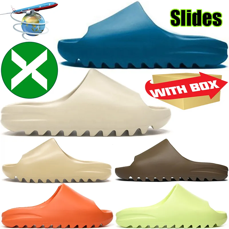 Shoes yeezzys Slippers Men Women Sliders Blue Bone Desert Sand Earth Brown Enflame Orange Glow Green Onyx Resin Soot Outroor Sneakers Trainers