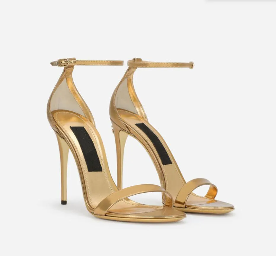 Kvinnor Sandal High Heel Keira Shoes Ankle-rem Sandaler Buckle Open Toe Classic Heeled Designer Pumps Gladiator Sandalias With Box EU35-43