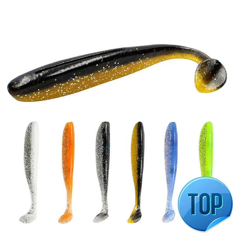 6 Pz/lotto Easy Shiner Soft Fishing Lure 8cm 3.5g Isca Artificiale Soft Bait Silicone Doppi Colori Carpa Esca Artificiale Swim Bait