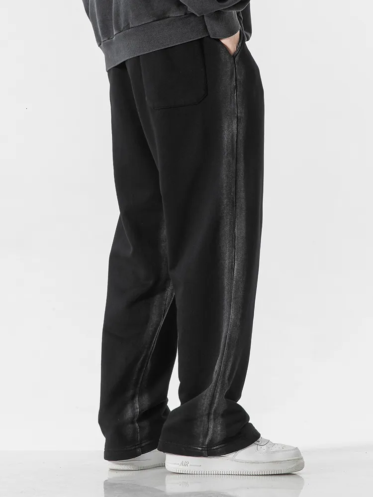 Black Cotton Mens Straight Sweatpants Mens Fashionable