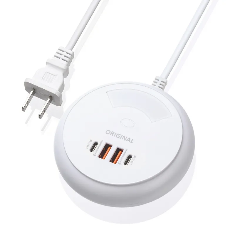 Stazione di ricarica multipla da 35 W Presa di ricarica USB PD compatta a 4 porte Adattatore per caricabatterie da parete USB C portatile Touch Night Light per telefoni Tablet con scatola