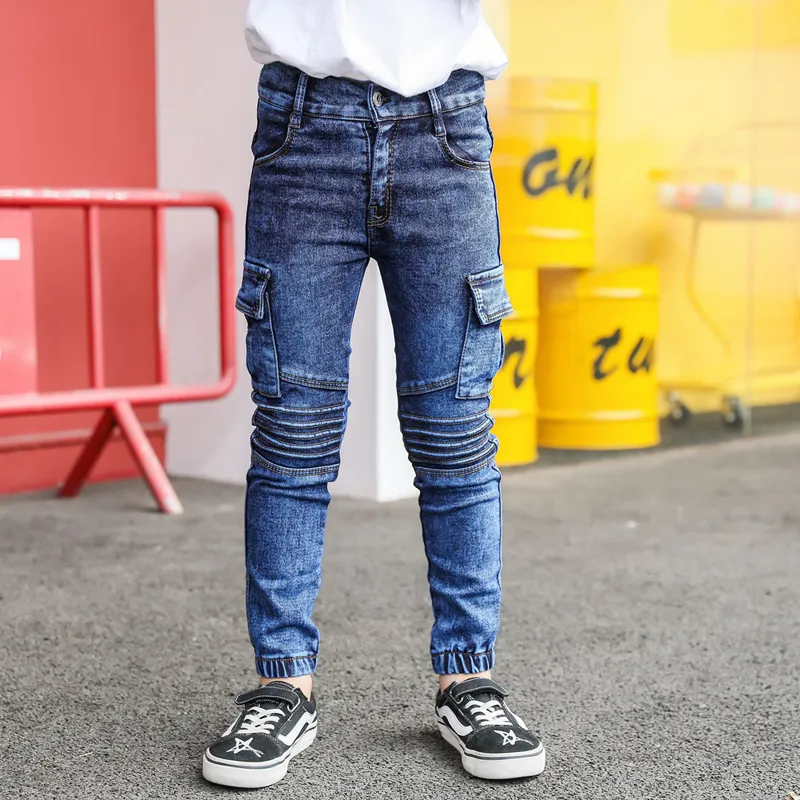 Pantalones vaqueros elásticos para hombre, Jeans largos de 130cm