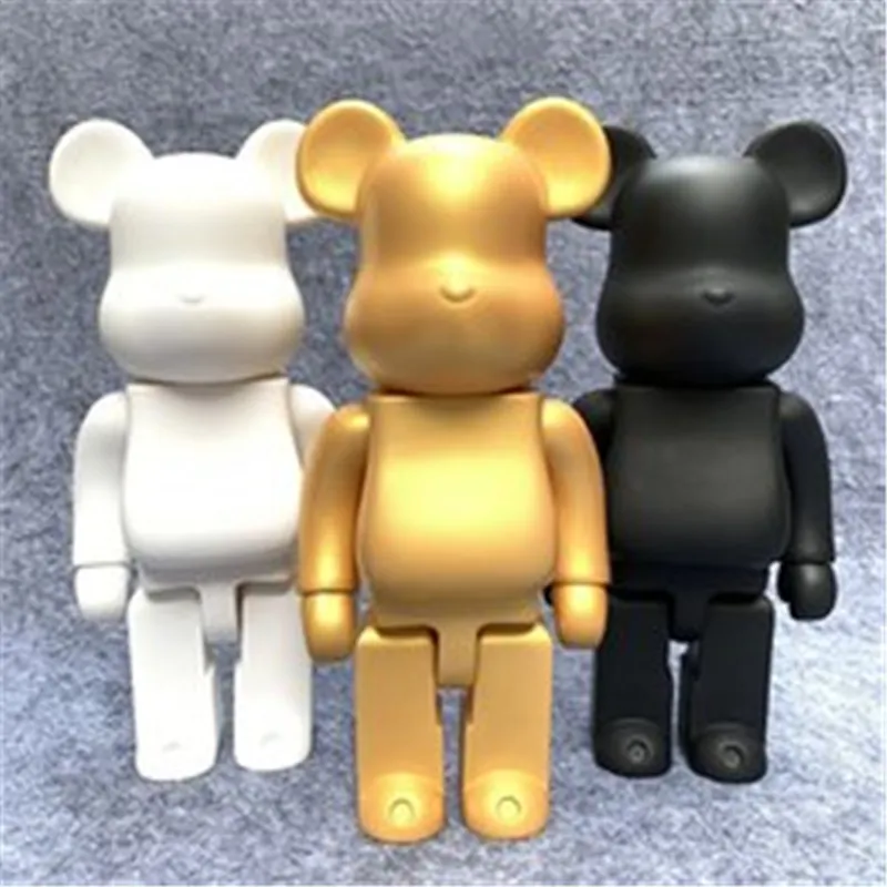 Hot 28cm 400 Bearbrick niedźwiedź cegła figurki niedźwiedź Model z pcv farba do samodzielnego wykonania lalki zabawki dla dzieci prezenty urodzinowe dla dzieci