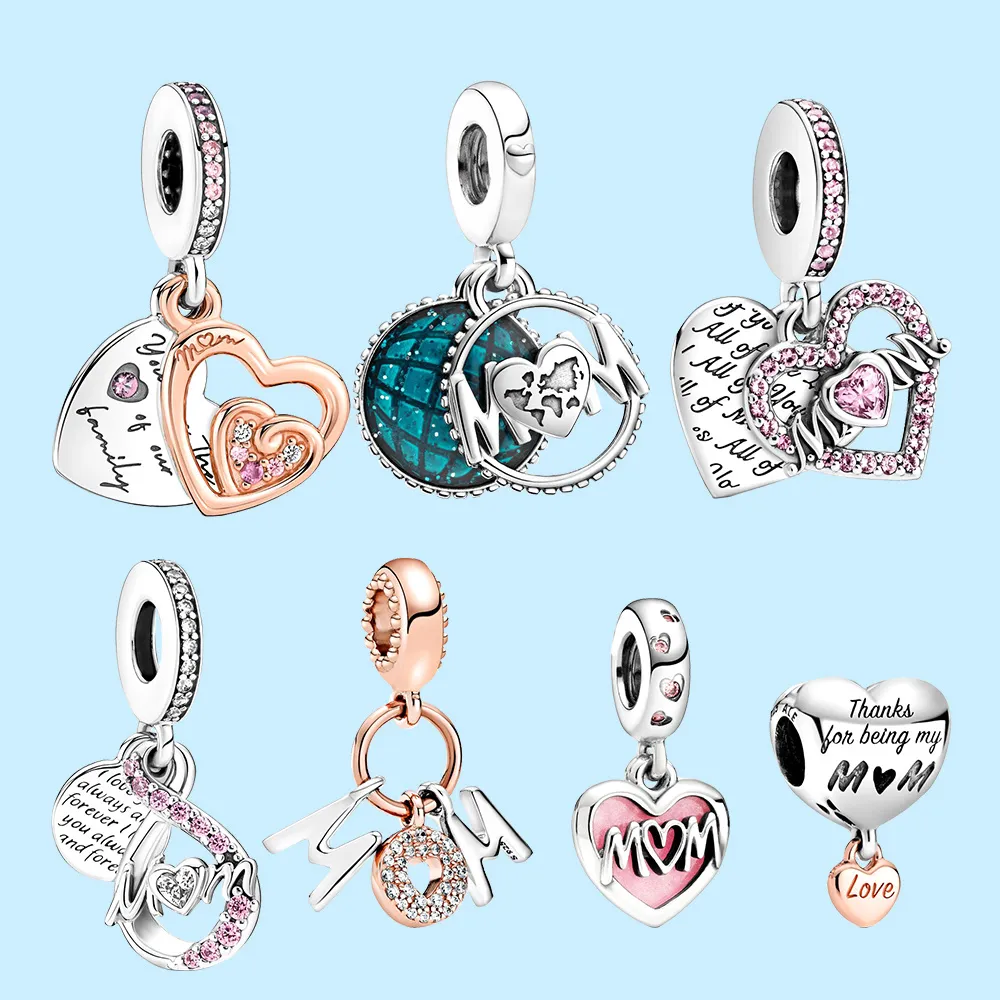 925 Siver Beads Charms för Pandora Charm Armband Designer för kvinnor Original Moments Armband Making SMYELLT