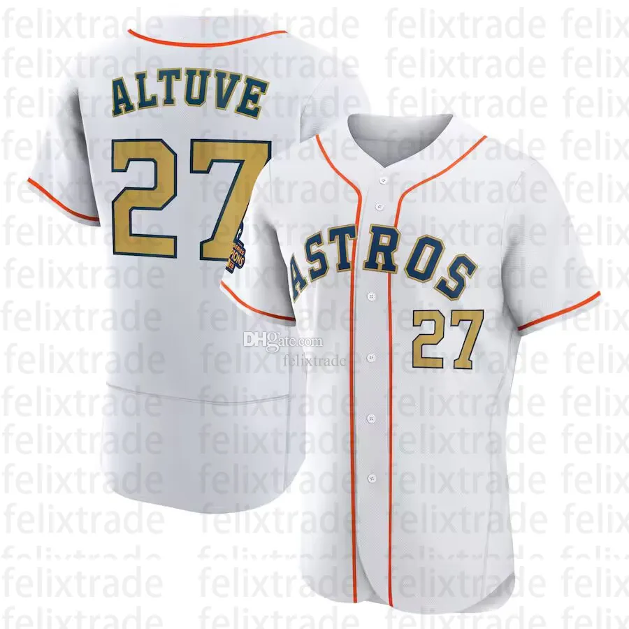 Houston Astros No2 Alex Bregman White 2017 World Series Champions Gold Program Cool Base Stitched Youth Jersey