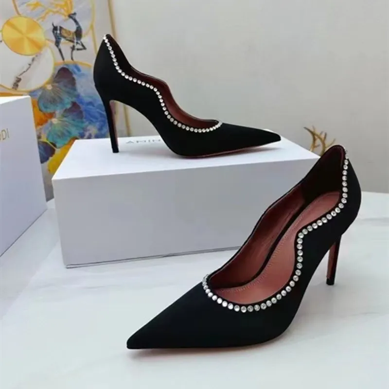 Amin amuaddi New Shoes For Women Genuine Leather Super High Thin Heels Spring Autumn Luxury Designer Female Shoes 9.5CM Pumps Dress Shoes 35--42size