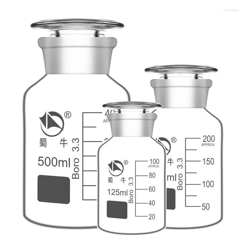 高ホウ症白い幅の広いマウスボトル温度耐性試薬ラボ60ml /125ml /250ml /500ml /1000ml