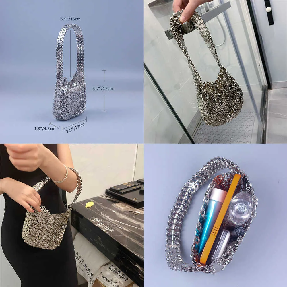 NXY Luxury Designer Bling Porteminzen en handtassen Silver Metal Evening Bag's Handtas Schoudertas voor vrouw 230308