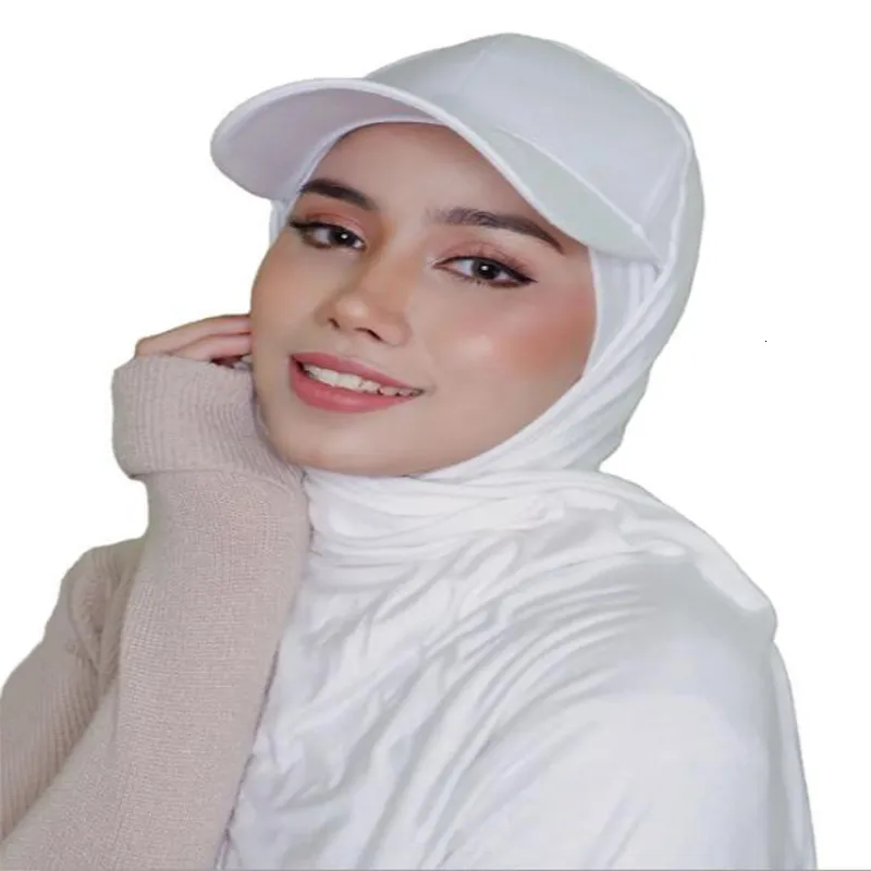 Ball Caps Fashion Design Hijab OnePiece Baseball Cap Muslim Ladies Outdoor Hiking Sunscreen Accessories Cycling Wrap Fit Sports Hat 230321