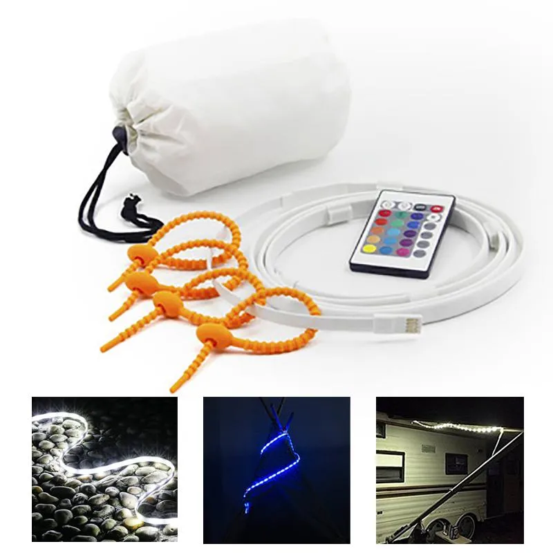 Strips Outdoor Led Tent Hanging Lamp draagbare waterdichte wandelkampverlichting USB 1,5 m/2m SMD 2835 DC 5V Strip Licht Rgbled