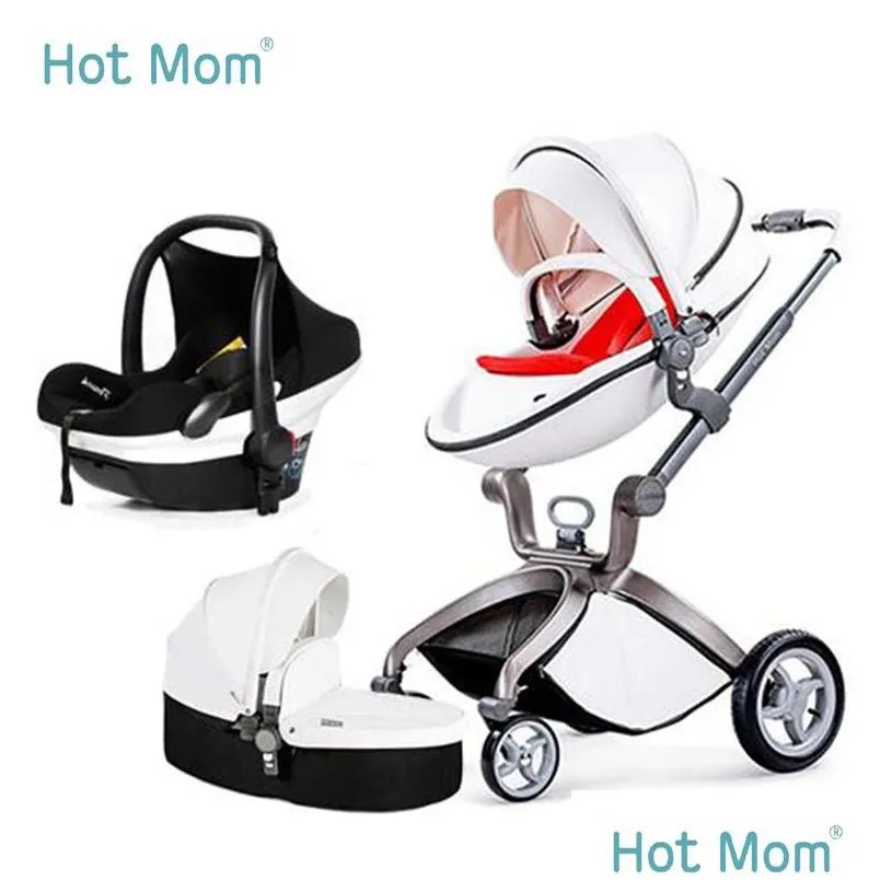 Passeggini # Mamma 3 in 1 Panno Slee Basket Passeggino bianco Paesaggio alto Può sedersi o sdraiarsi Piegato Russia Consegna di goccia Bambino Bambini Maternità Dh8Ys