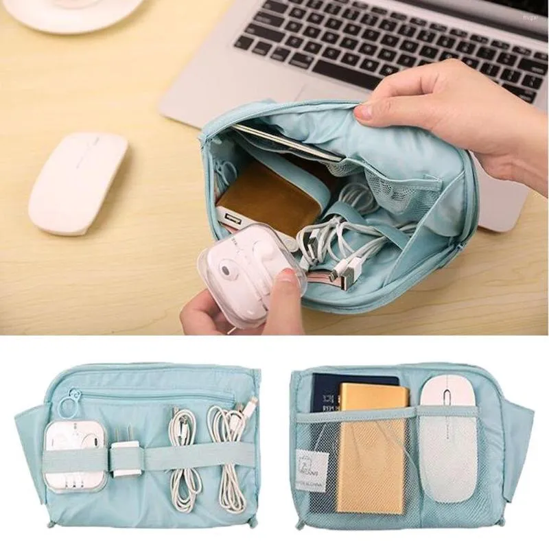 Sacs de rangement Kit de maquillage Étuis pour sacs mobiles Appareils numériques Ligne de gadgets USB Câble de données Organiser le voyage