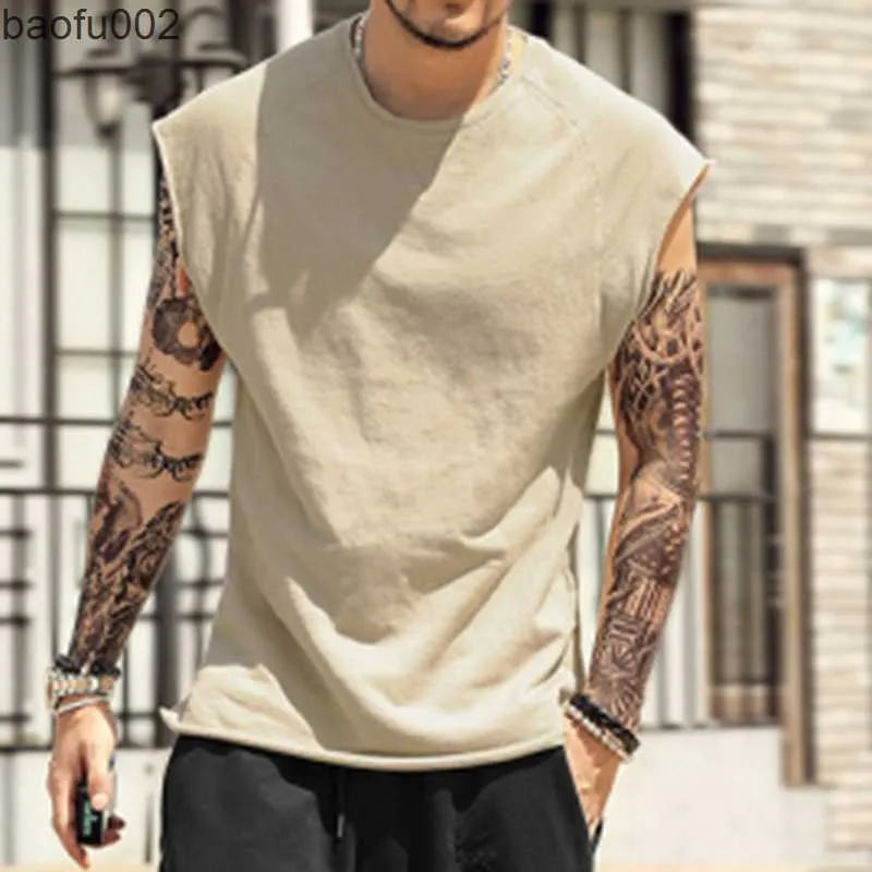 メンズTシャツ特大Tシャツ夏の男性TシャツファッションクルーネックノースリーブTシャツメンヒップホップ基本的な男性ヴィンテージトップスTEESシャツW0322