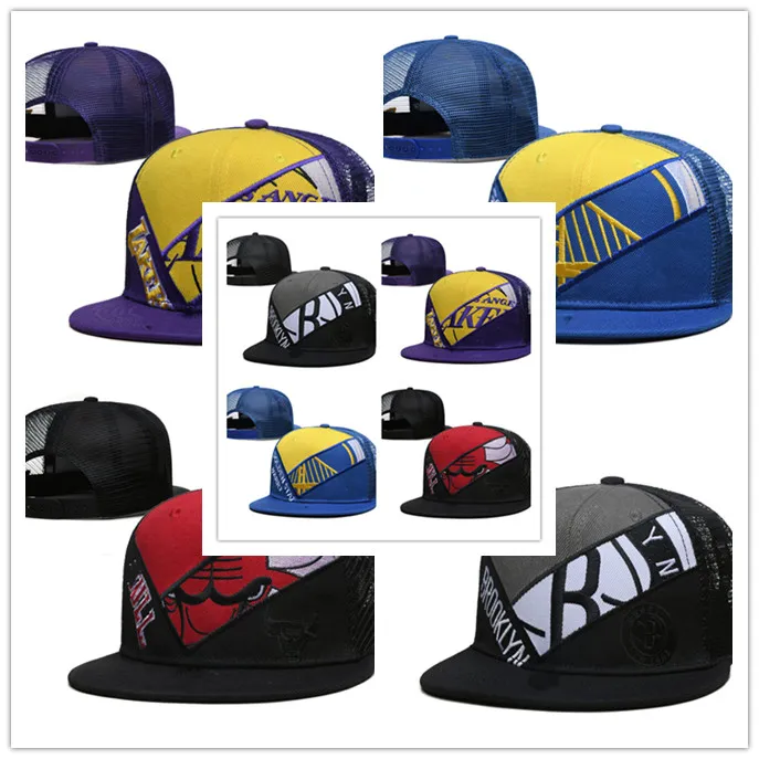 2023 Basket Net Snapback Hats Team Blue Red Black Purple Color Cap Teams Snapbacks Justerbara mössor