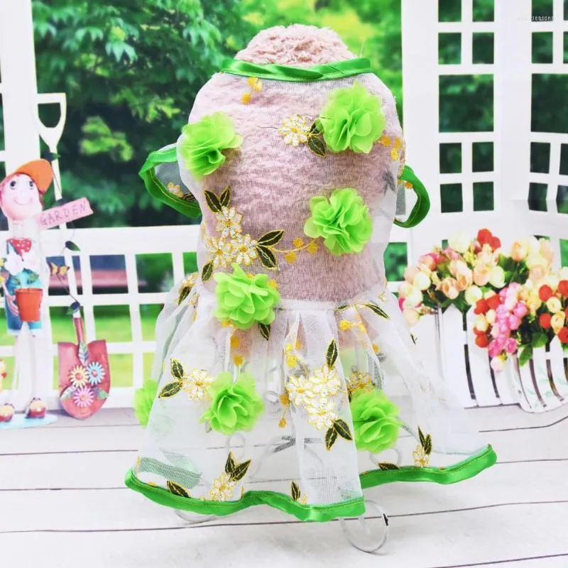 Vêtements pour chiens Vêtements de fantaisie Robe de princesse en fil net écologique Assez floral