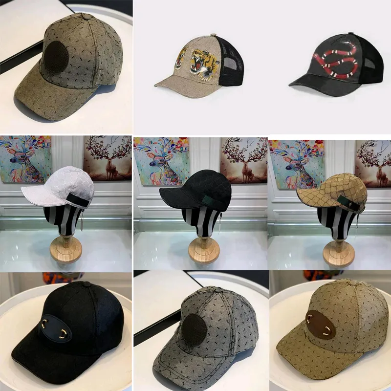 Designers Baseballkepsar Herr Märke Tiger Head Hattar bee snake Broderat ben Män Dam Casquette Solhatt gorras Sports Mesh Keps