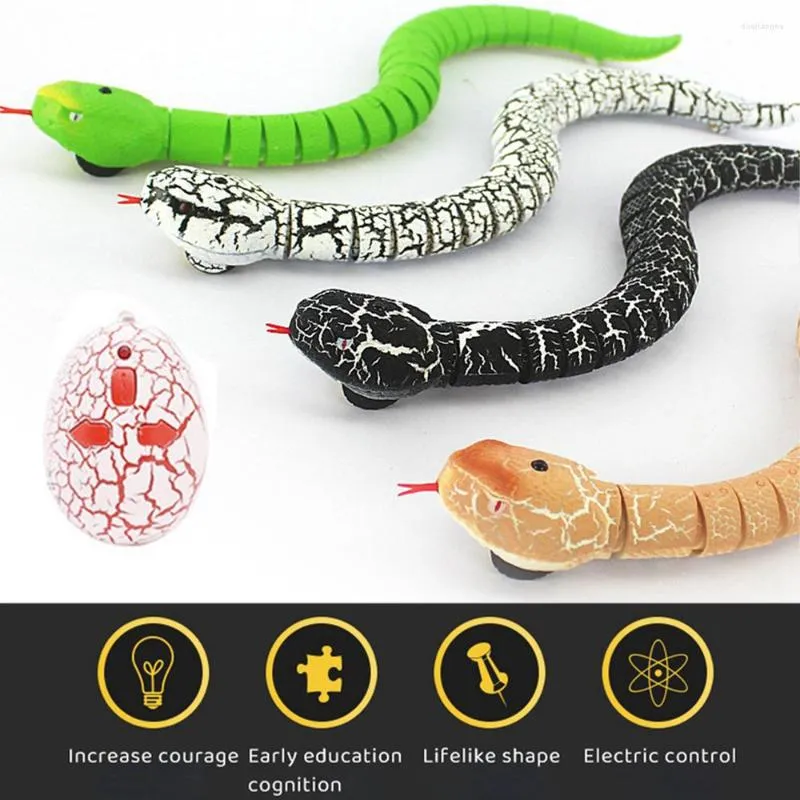 Cat Toys реалистичный пульт дистанционного управления RC Snake Toy с яичным инфракрасным контроллером Внутренний фальшивый розыгрыш для детей