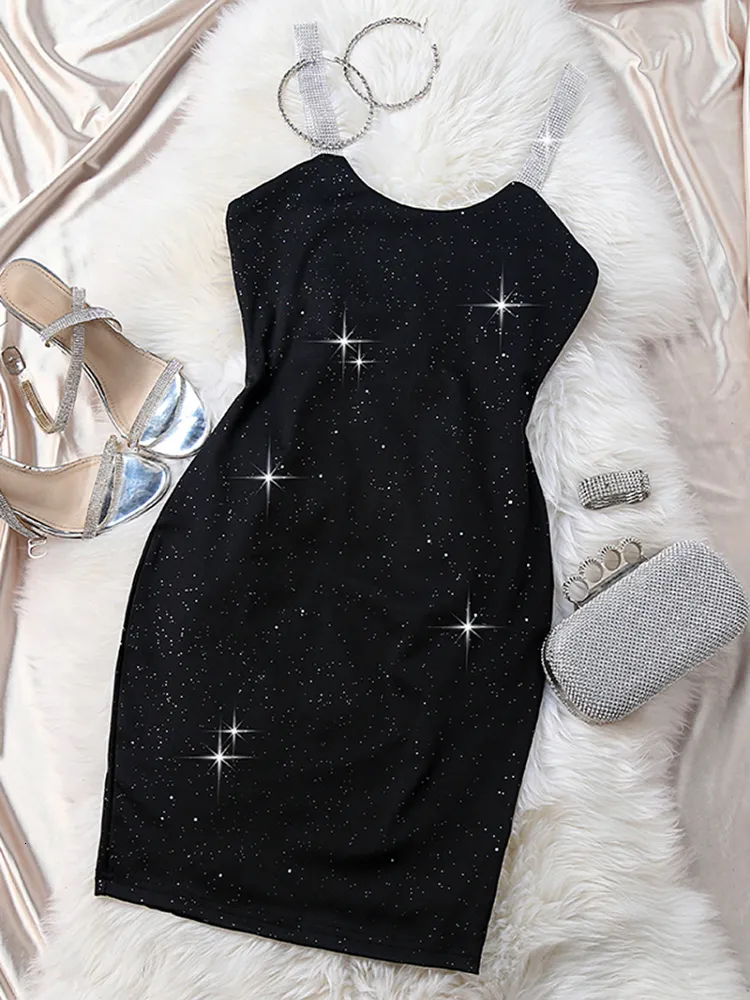 black glitter one piece dress Black Metallic Sparkle and Sequin One Shoulder Draped Wrap Skirt Midi – AX  Paris main image 0