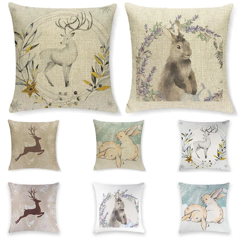 Oreiller de haute qualité série d'animaux de noël couverture décoration de la maison coussins personnalisés couvre Moose Case pour voiture