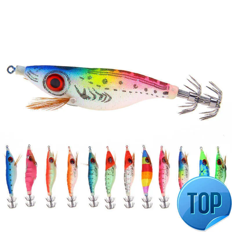 1 Pcs Hard Bait Luminous Squid Jig Sea Fishing Lure 9.2g 10cm Octopus Shrimp Cuttlefish Squid Hook Rig