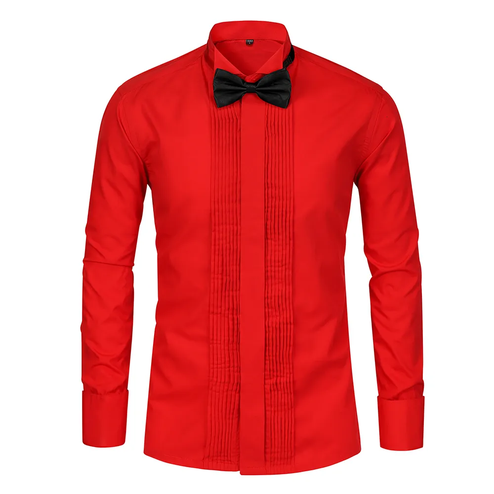 fitted lace wedding dress Men's Slim Fit Solid Color Dress Shirt (Red), Red / Medium/15-15.5 Neck/34-35 Sleeve