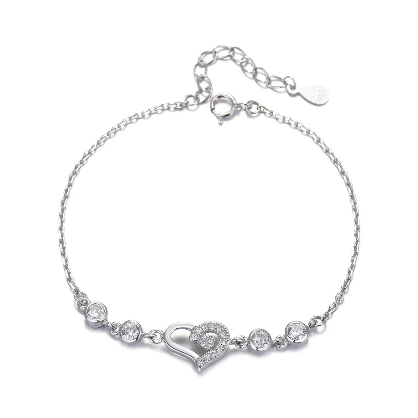 Korea Fashion New Sterling Bracelet Korean Love Heart-shaped Sier Jewelry Birthday Gift Factory Wholesale_ipsvogv.com