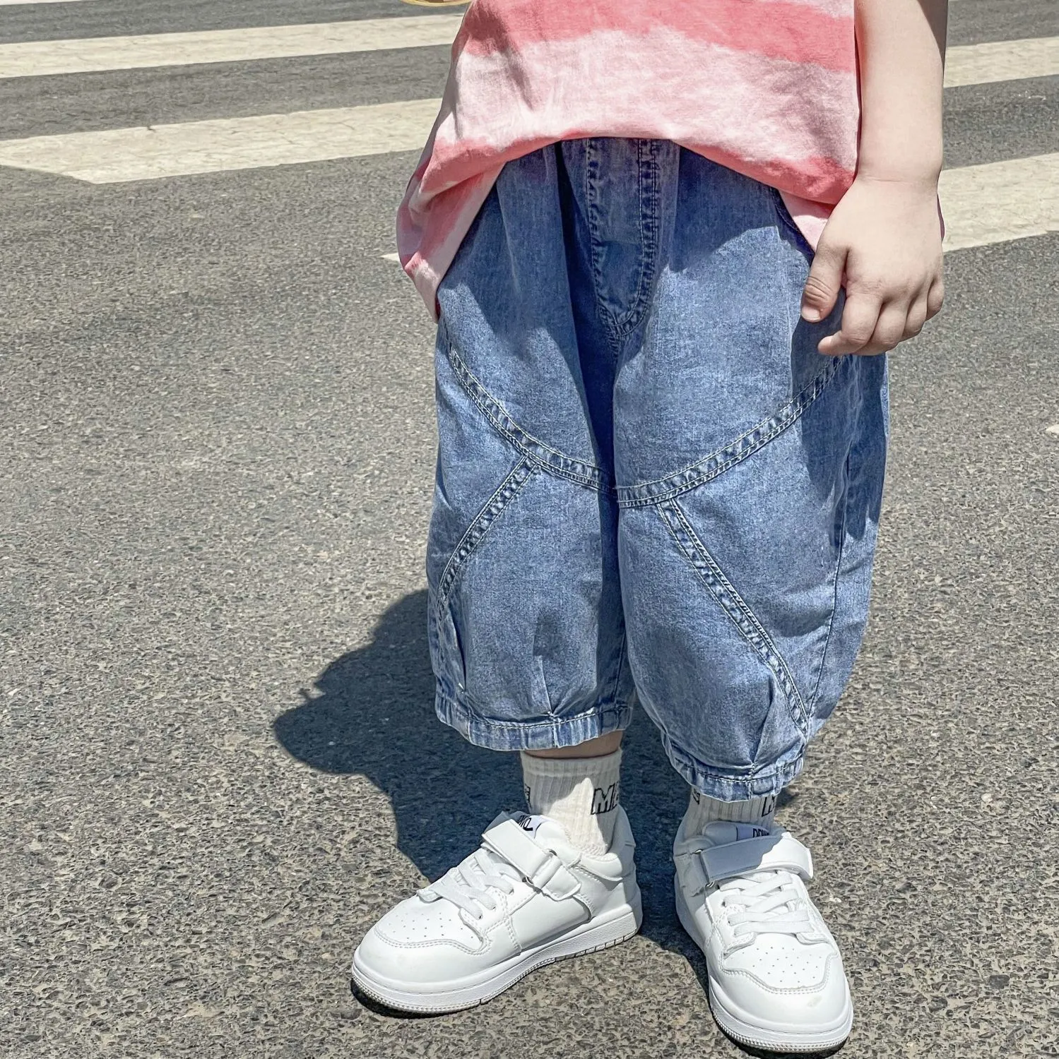Jeans herrbarn sommar mode barnkläder denim avslappnad tunna tre kvarter långa shorts för pojkar i åldern 2 till 14 230322