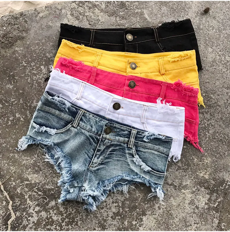 SweatyRocks Women's High Waist Rolled Hem Jean Shorts Straight Leg Hot Pants  Denim Shorts with Pocket Petite XXS at Amazon Women's Clothing store