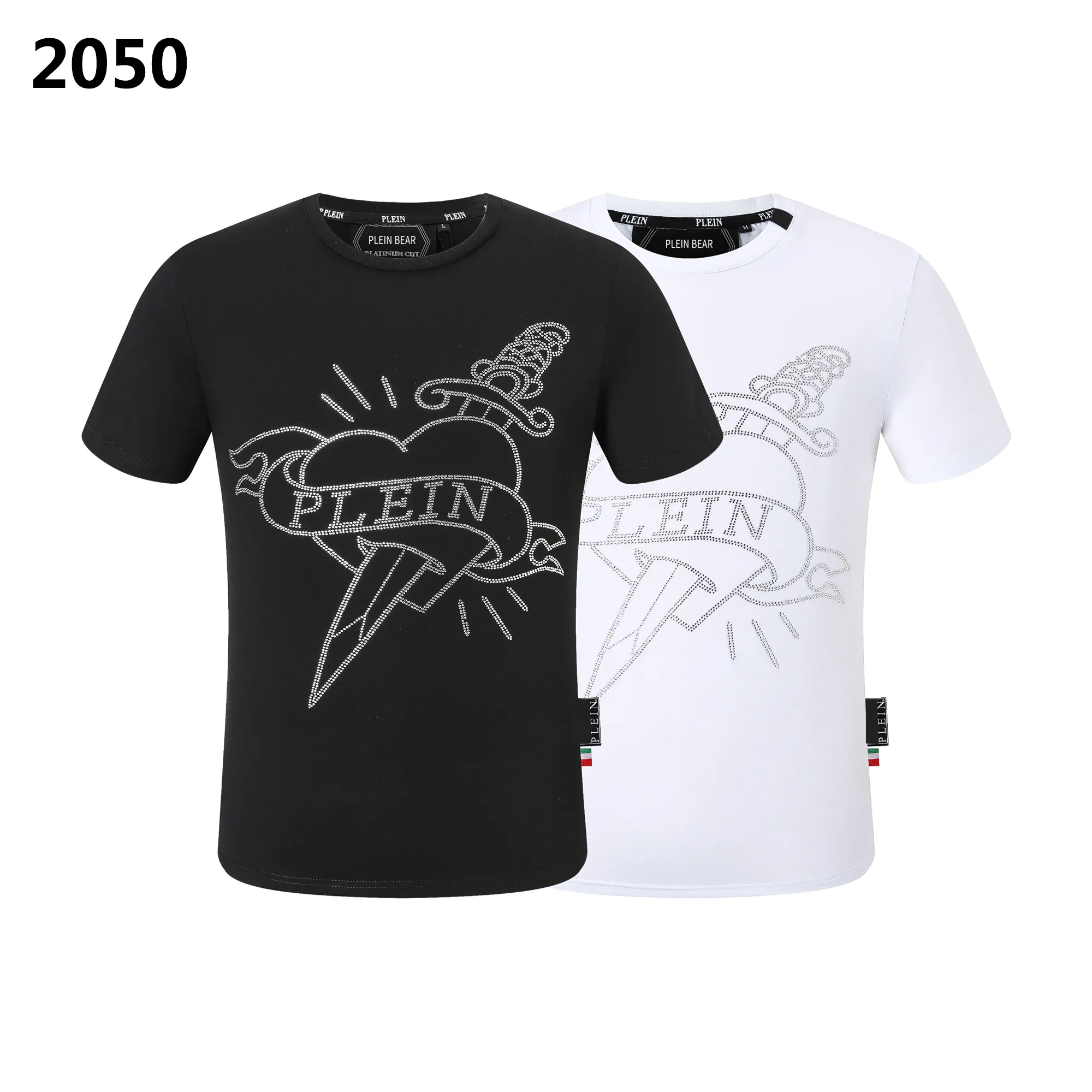 PLEIN BEAR T-SHIRT Hommes Designer T-shirts Marque Vêtements Strass PP Crâne Hommes T-SHIRT COL ROND SS HAWAII PLEIN AVEC CRISTAUX Hip Hop Tshirt Top Tees 161204