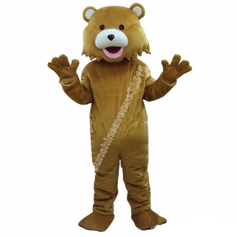 Ny Brown Bear Mascot Costume Top Cartoon Anime Theme Character Carnival Unisex vuxna storlek Jul födelsedagsfest utomhusdräkt