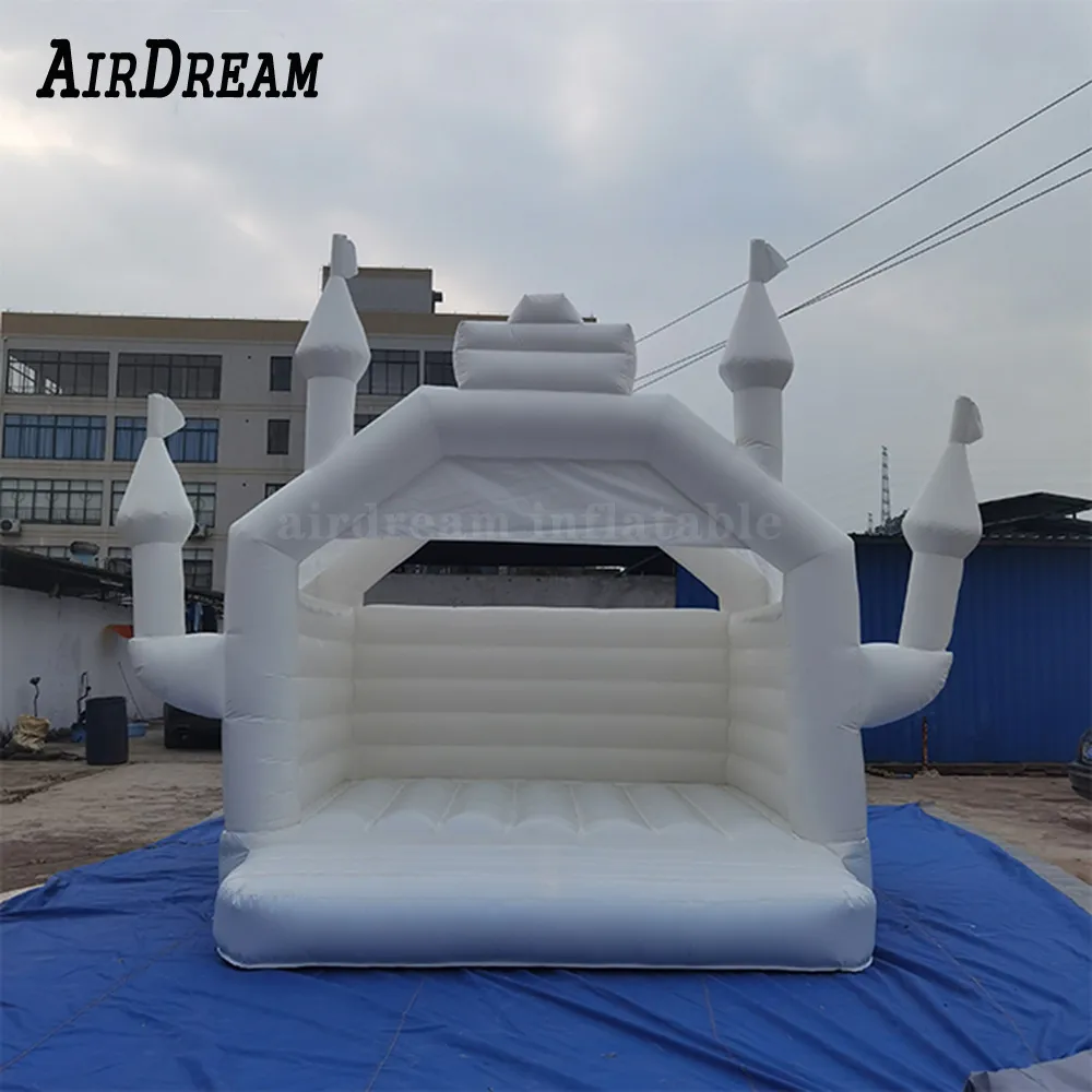 Wedding Inflatables White Inflatable Wedding Bouncy Castle, Full PVC Bounce House Jumper ...