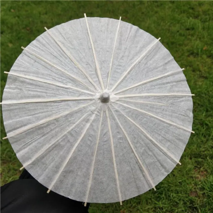 White Paper Parasol Oriental Umbrella for Wedding 20 30 40 60cm Chinese Mini Craft Umbrella for Crafts Photo Props Wedding Party Bridal Decorations Photography