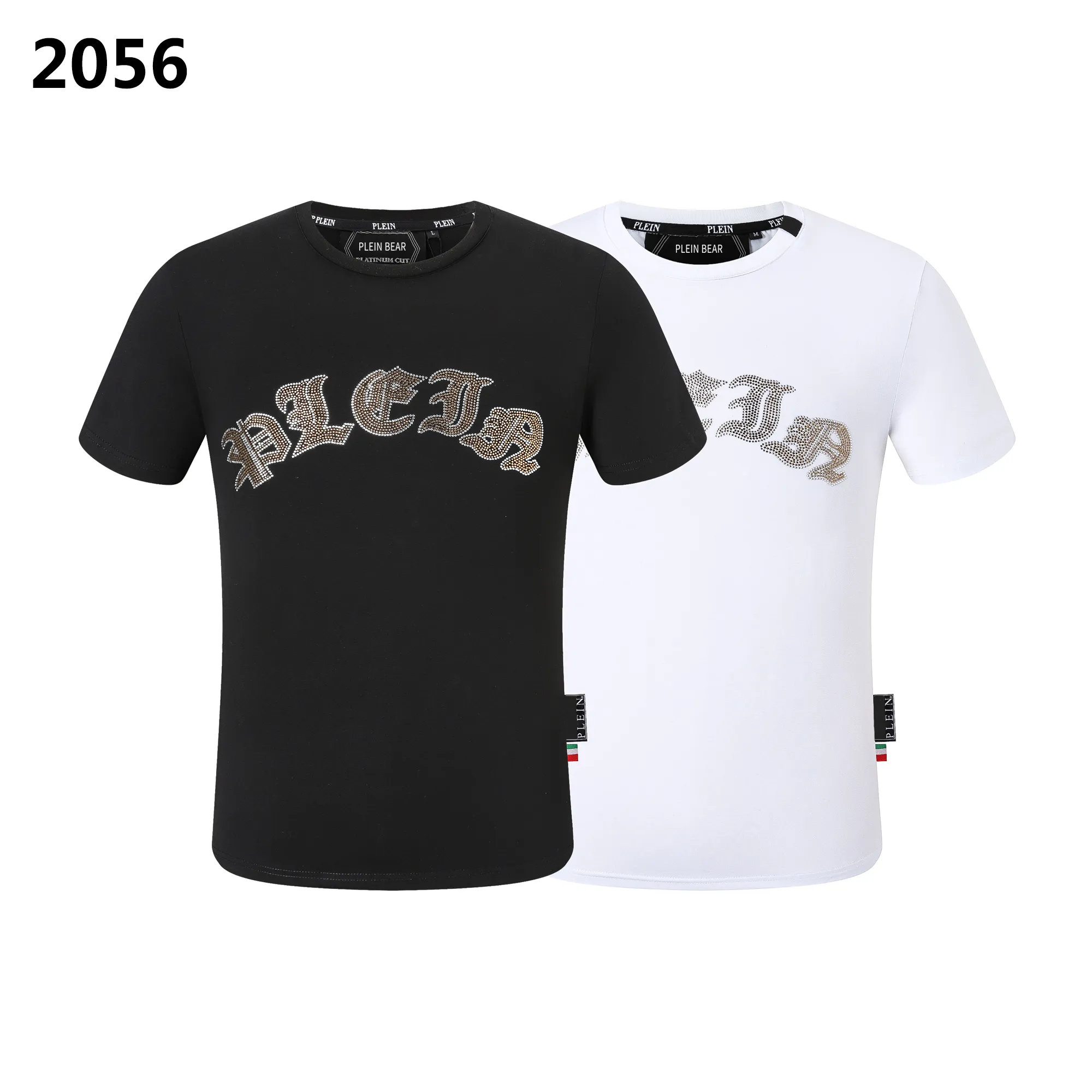 Plein urso camiseta masculina designer tshirts roupas de marca shinestone pp crânio masculino de camiseta redonda ss gótico e plein com cristais camaradas de hip hop tees 161219