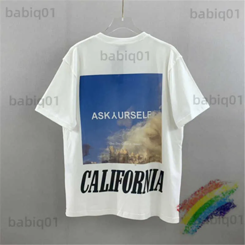 T-shirty męskie Białe Assyurself SHEAL T SHIRT MĘŻCZYZN KOLEJNE Kalifornia Askyursell T-shirt luźne topy Zapytaj krótkie rękaw T230321