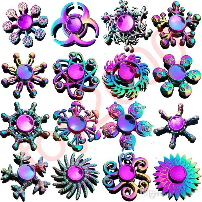 Fidget gyro fries Spinner Colorful Anti Stress Metal Office Anxiety Relief Stress Fidget Gyro Toy Autism Toys for Children Gifts