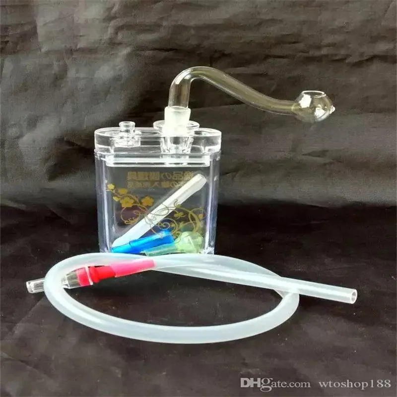 Mini crochets acryliques accessoires de bangs Pipe à eau en verre Pipes à fumer Percolateur Bongs en verre Brûleur à mazout Pipes à eau Rigs à l'huile Fumer