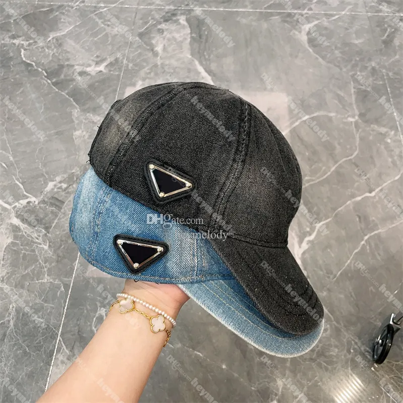 Bunden färgad denim baseball caps casquette hattar för män kvinnor designer snapback