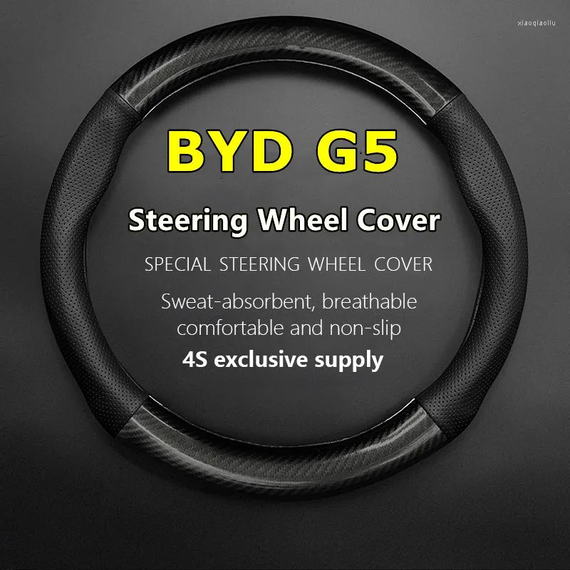 Tampas de volante sem cheiro fino para byd g5 capa carro carbono fibra de carbono de couro construir seus sonhos 1.5 ti tid 1.5ti 1.5tid 2014