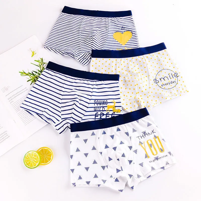 Calcinha 3 peças crianças meninos roupas íntimas desenho animado infantil shorts para menino boxers boxers listras teenagers algodão cuecas 230322