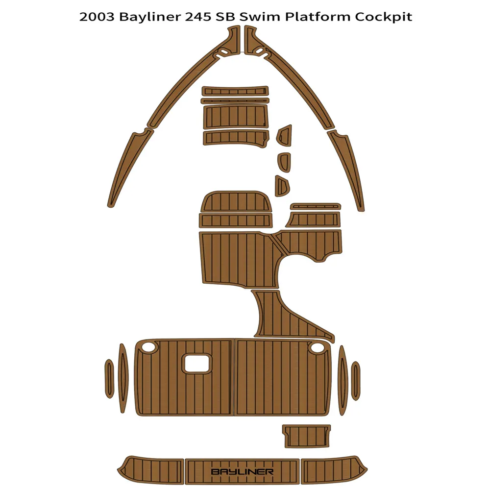2003 Bayliner 245 SB 수영 플랫폼 조종석 보트 에바 폼 티크 데크 플로어 패드 매트 자체 백링 aadek gatorstep 스타일 바닥