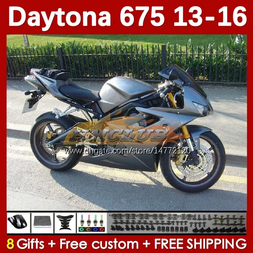 Moto Fairings for Daytona 675 675R 2013-2016 Bodywork Daytona675 Bodys 166NO.31 Silvery Stock Daytona 675 R 13 14 15 16 2013 2014 2016 2016 Zestaw OEM Motorcycle Fairing Kit